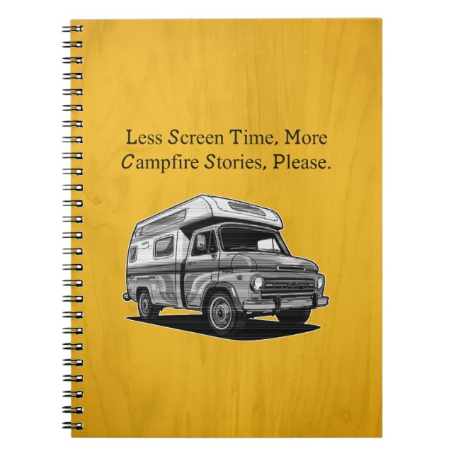 Less Screen Time More Campfire Stories Family Fun Notebook (Front)