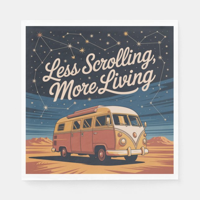 Less Scrolling, More Living Napkin (Front)