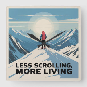 Less Scrolling, More Living Square Wall Clock