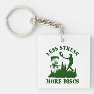 Less Stress More Discs Vintage Disc Golf Key Ring