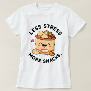 Less Stress More Snacks Cute Food Pun Design T-Shirt