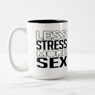 Less Stress Two-Tone Coffee Mug