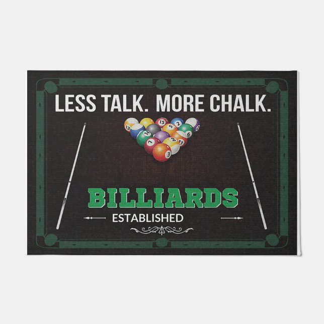 Less Talk More Chalk, Billiards Room  Doormat (Front)