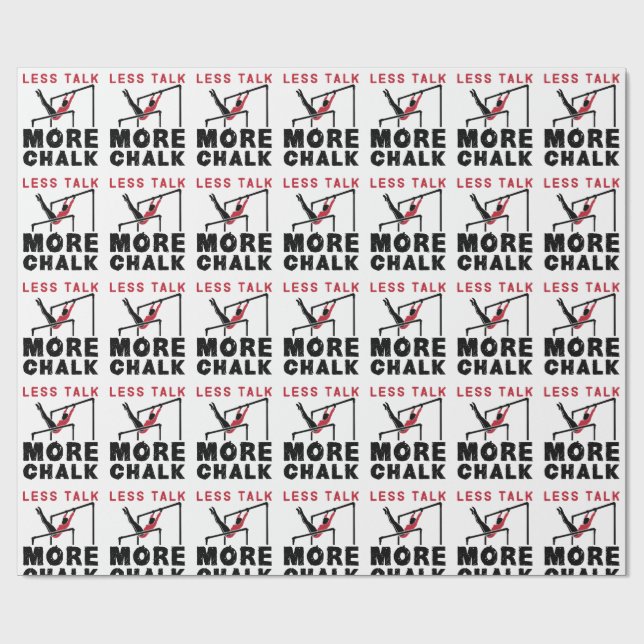 Less Talk More Chalk Gymnastics Wrapping Paper (Flat)