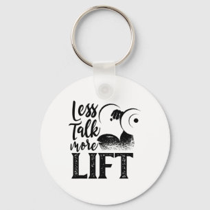 Less Talk More Lift Weightlifting Gym Workout Fitn Key Ring