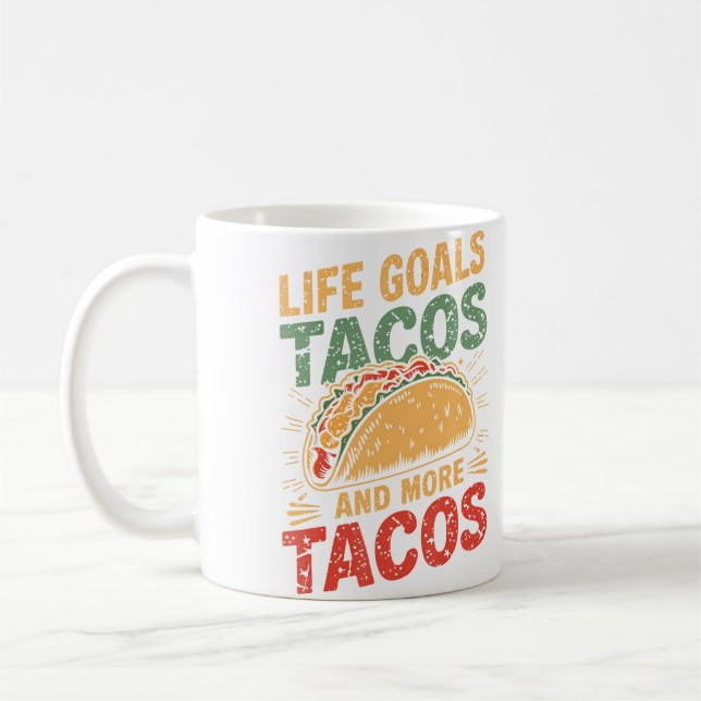 Less Talk More Tacos Coffee Mug (Left)