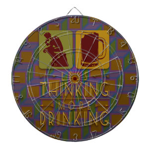 Less Thinking More Drinking Dartboard