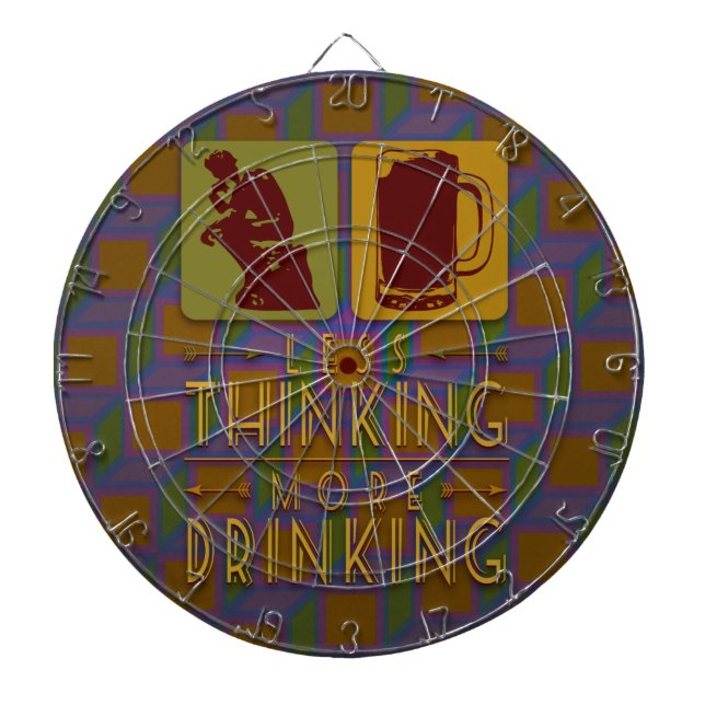 Less Thinking More Drinking Dartboard (Front)
