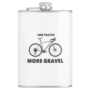 Less Traffic More Gravel Hip Flask