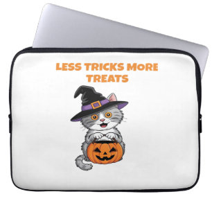 Less Tricks More Treats Halloween Gifts Classic T- Laptop Sleeve