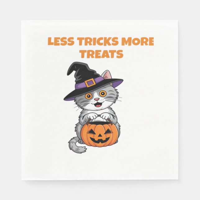 Less Tricks More Treats Halloween Gifts Classic T- Napkin (Front)