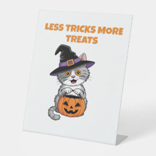 Less Tricks More Treats Halloween Gifts Classic T- Pedestal Sign