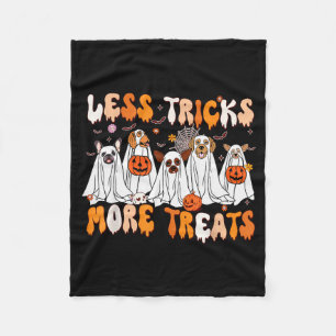 Less Tricks More Treats Soky Ghost Dogs Vet Tech Fleece Blanket