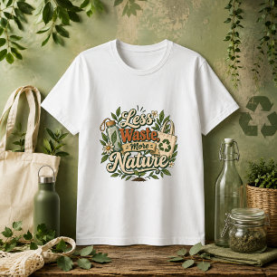 Less Waste More Nature quote T-Shirt
