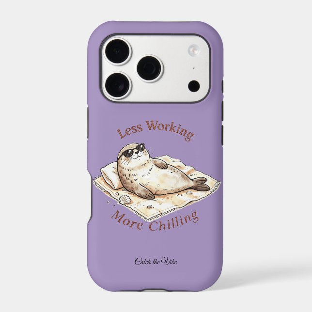 Less Working More Chilling Cute Seal Beach (Back)