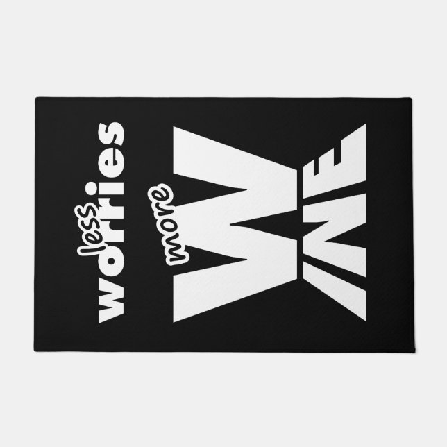 Less Worries More Wine Doormat (Front)