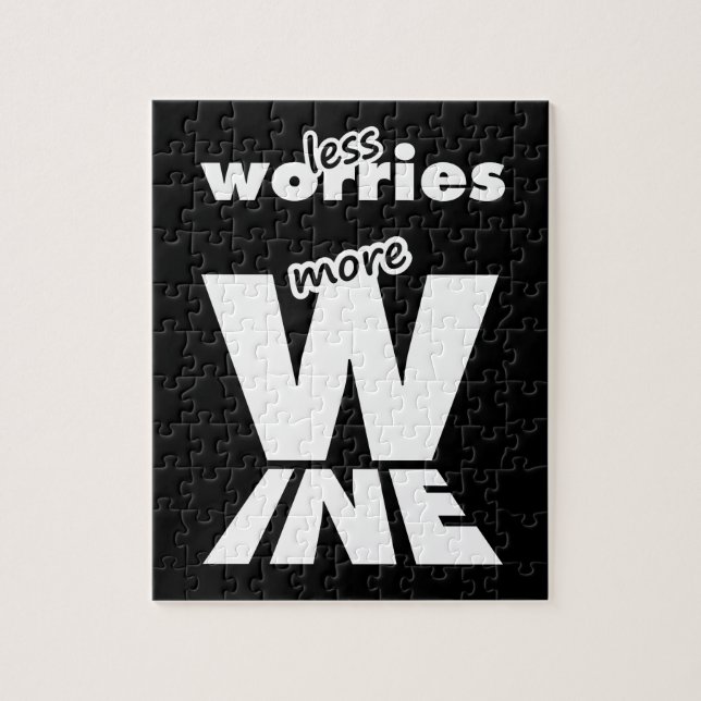 Less Worries More Wine Jigsaw Puzzle (Vertical)