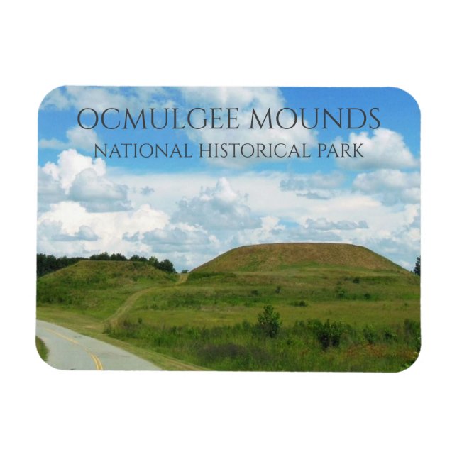 Lesser and Greater Temple Mounds, Ocmulgee Mounds Magnet (Horizontal)