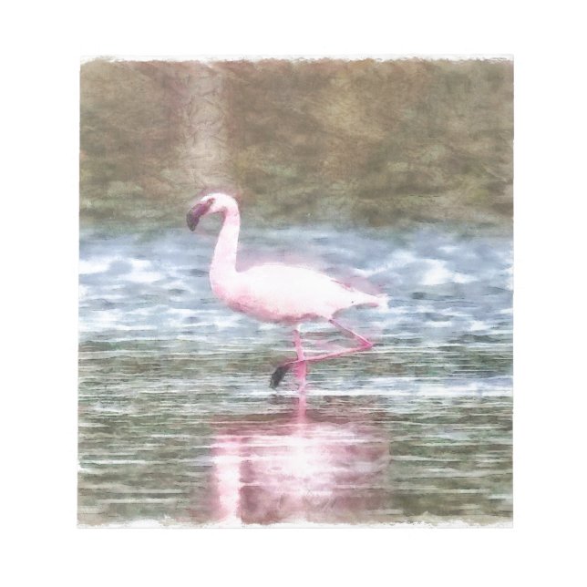 Lesser Flamingo Watercolor Notepad (Front)