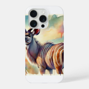Lesser Kudu in Nature 060924AREF117 - Watercolor iPhone 15 Pro Case