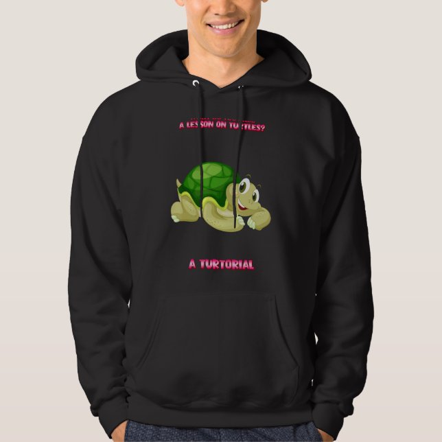 Lesson About Turtles Tutorial Funny Humour Hoodie (Front)