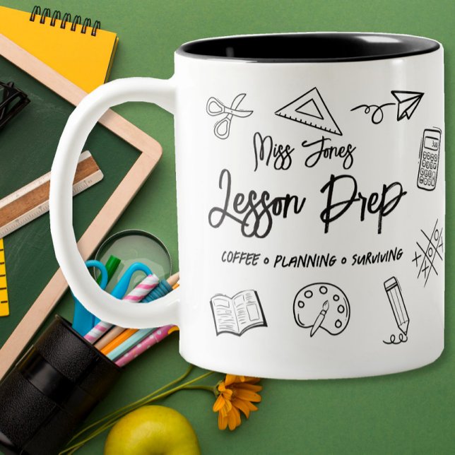 Lesson Prep Teacher appreciation Personalised Two-Tone Coffee Mug (Creator Uploaded)