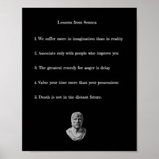 Lessons from Seneca Poster - Stoic Philosophy 