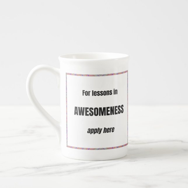 Lessons in Awesomeness Bone China Mug (Left)