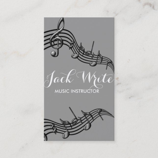 Lessons Instrument Music Instructor Business Card (Front)