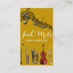 Lessons Instrument Music Instructor Business Card