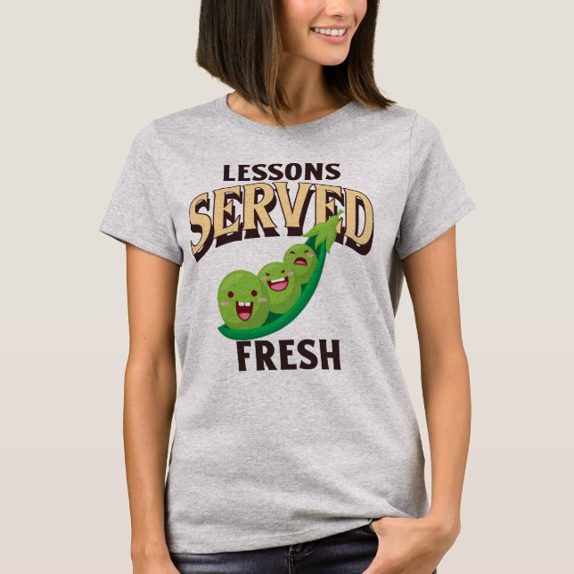 Lessons Served Fresh Culinary Teacher T-Shirt (Front)