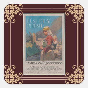 Lest They Perish Poster Square Sticker