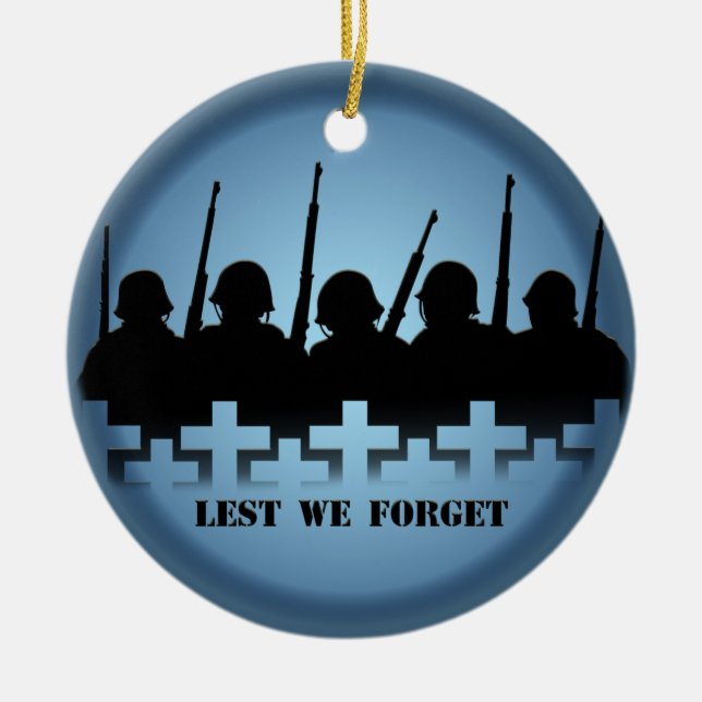 Lest We Forget Ornament Personalised Memorial Gift (Front)