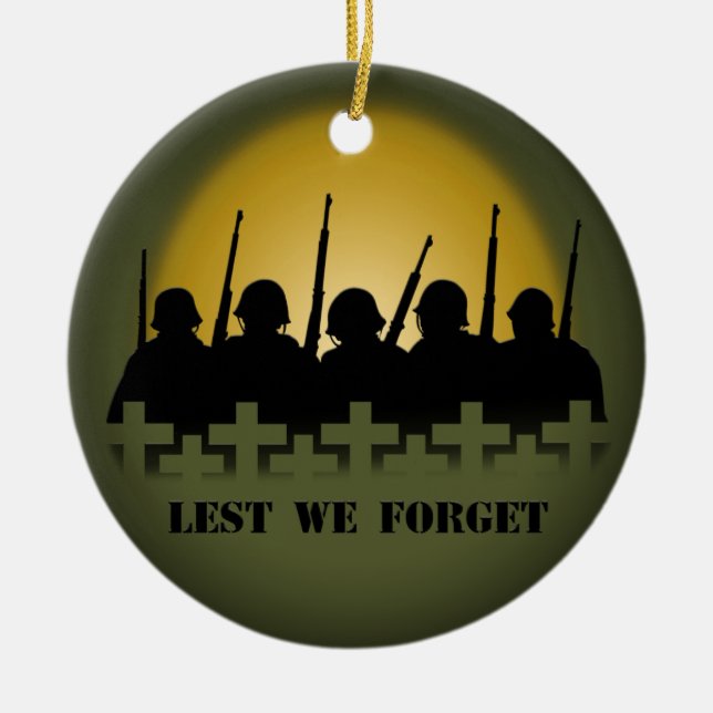 Lest We Forget Ornament Personalised Memorial Gift (Front)