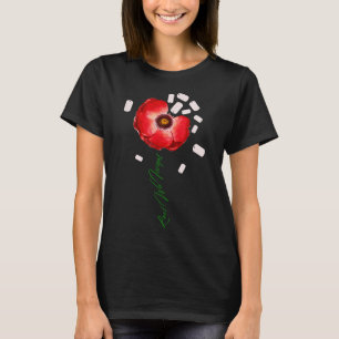 Lest We Forget Red Poppy Flower Soldier Veteran T-Shirt