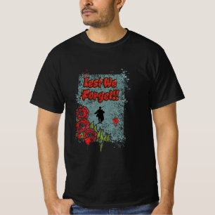 Lest We Forget Remembrance Day Gravestone Grunge T-Shirt