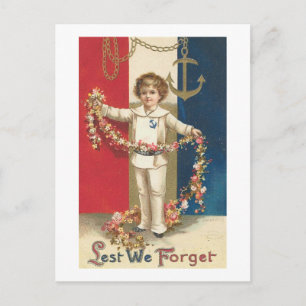 Lest We Forget Vintage Americana Postcard
