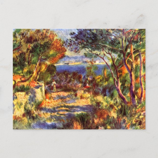 L'Estaque by Pierre Renoir, Vintage Impressionism Postcard (Front)