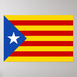 ‘L'Estelada Blava’ Catalan Independence Flag Poster