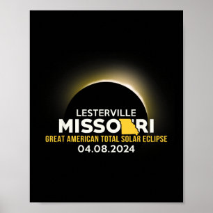 Lesterville Missouri Mo Total Solar Eclipse 2024  Poster