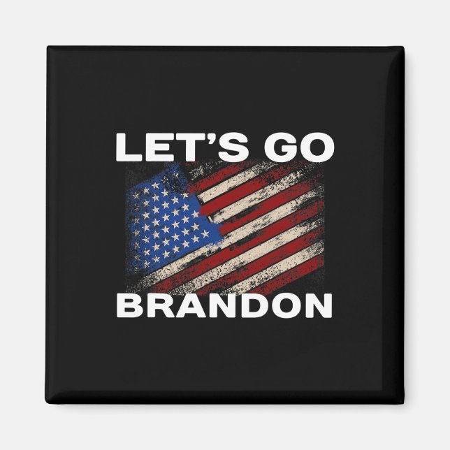 Let#39;s Go Brandon Flag Joe Biden Donald Trump Pa Magnet (Front)