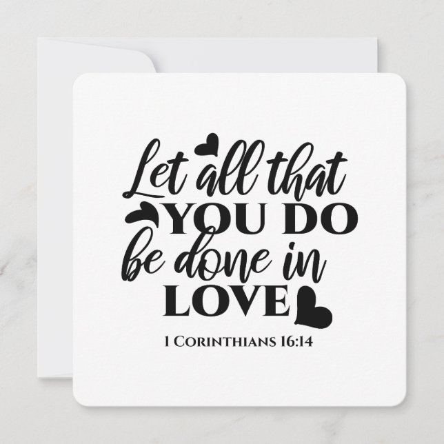 Let All Be Done in Love - 1 Cor 16:14 Invitation (Front)