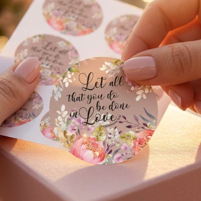 Let All That You Do Be Done in Love Floral Sticker (Creator Uploaded)