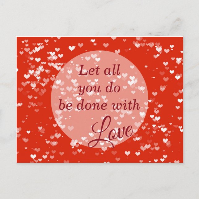 Let All You Do Be Done with Love 1 Corinthians 13 Postcard (Front)