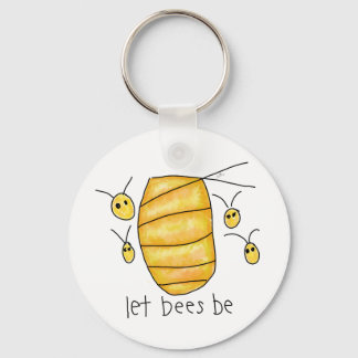 "Let Bees Be" Key Ring