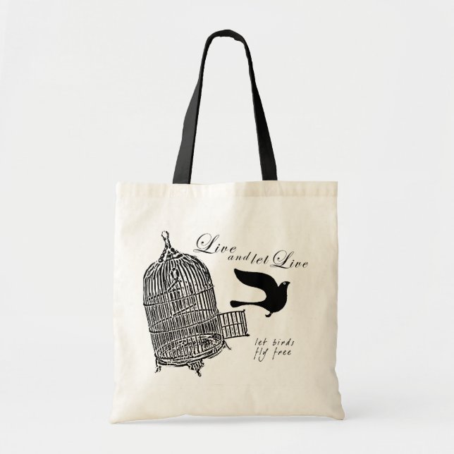 let bird fly free tote bag (Front)