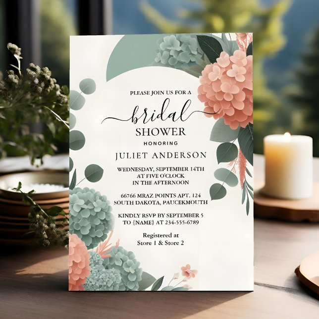 Let Blush Peach Mint Moss Sage Green Bridal Shower Invitation (Creator Uploaded)