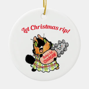 Let Christmas Rip ornament