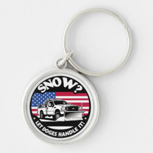 Let Doges Handle It Snow Ploughing Art Key Ring