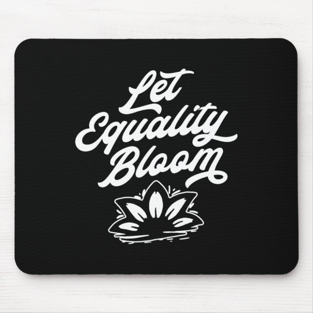 Let Equality Bloom Retro Lotus Flower Pride Graphi Mouse Pad (Front)